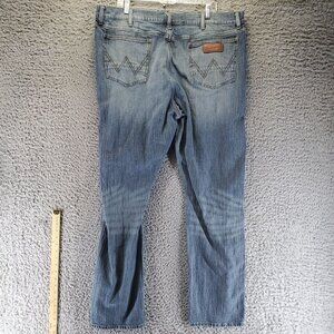 Wrangler Jeans Mens Size 42X34 Blue Slim Straight Retro Stretch Denim